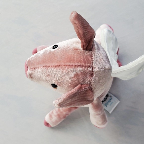 JellyCat 10 inch Piggy Might Fly Plush Crushed Velvet Pig Wings Stuffed Toy - Picture 9 of 10